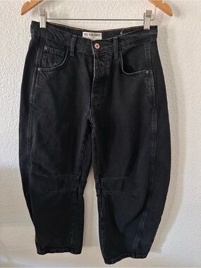 We The Free Washed Black Balloon Crop Jeans